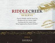 Riddle Creek Reserve Shiraz