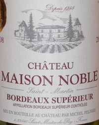 Chateau Maison Noble Bordeaux Superieur