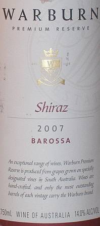 Warburn Premium Reserve Shiraz Barossa