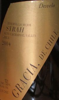 Gracia de Chile Reserva Lo Mejor Desvelo Syrah