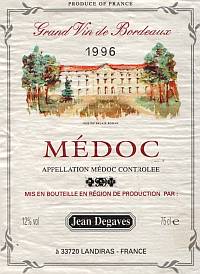 Grand Vin de Bordeaux Medoc Jean Degaves