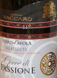 Vaccaro Nero d`Avola Salaparuta Gocce di Passione