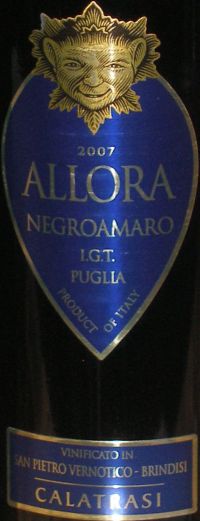 Allora Negroamaro Puglia Calatrasi