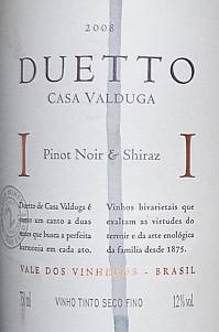 Duetto Casa Valduga Pinot Noir Shiraz