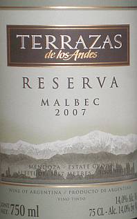 Terrazas Reserva Malbec