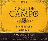 Duque De Campo Crianza Tempranillo