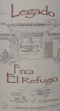 Legado Finca El Refugio Cabernet Sauvignon Merlot Roble 14 meses