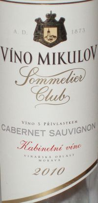 Vino Mikulov Sommelier Club Cabernet Sauvignon Kabinetni Vino