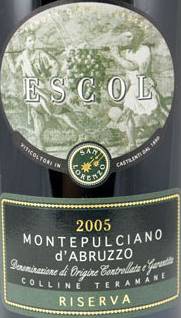 Escol Montepulciano d`Abruzzo Colline Teramane Riserva