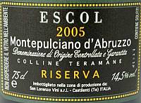 Escol Montepulciano d`Abruzzo Colline Teramane Riserva