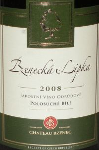 Bzenecka Lipka Jakostni Vino Odrudove Polosuche Bile