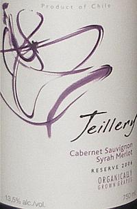 Teillery Cabernet Sauvignon Syrah Merlot Reserve Organically Grown Grapes
