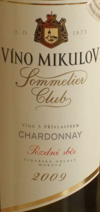 Vino Mikulov Sommelier Club Chardonnay Pozdni Sber