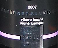Regius Cabernet Sauvignon Vyber z Hrozna Suche Barrique