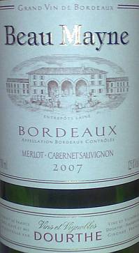 Dourthe Beau Mayne Bordeaux Merlot Cabernet Sauvignon