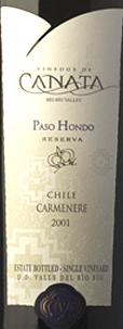 Canata Paso Hondo Reserve Carmenere