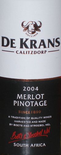 De Krans Merlot Pinotage