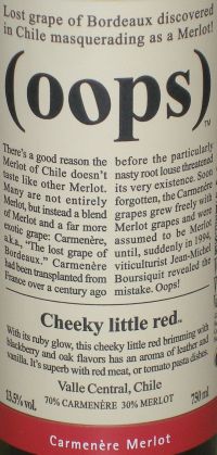 Oops Carmenere Merlot