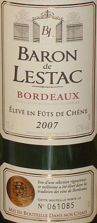 Baron de Lestac Bordeaux