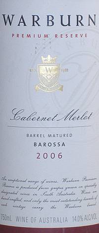 Warburn Premium Reserve Cabernet Merlot Barossa