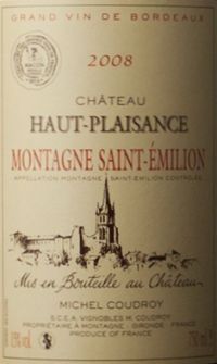 Chateau Haut-Plaisance Montagne Saint Emilion