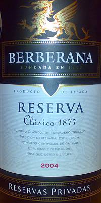 Barberana Reserva Clasico 1877 Reservas Privadas