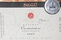 Segu Carmenere Reserva Unfiltered