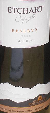 Etchart Cafayete Reserve Malbec