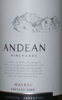 Andean Vineyards Malbec