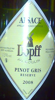 Alsace Dopff Pinot Gris Reserve