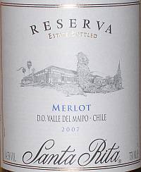 Santa Rita Reserva Estate Grown Merlot