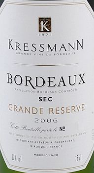 Bordeaux Kressmann Blanc Grande Reserve