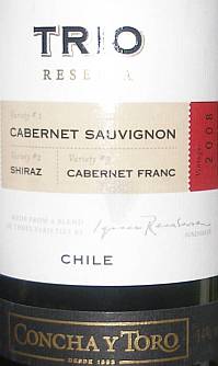 Trio Three Varieties Cabernet Sauvignon Shiraz Cabernet Franc