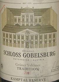 Schloss Gobelsburg Gruner Veltliner Tradition Kemptal Reserve