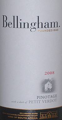 Bellingham Pinotage with a dash of Petit Verdot
